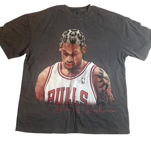 Dennis Rodman "The Worm" Retro Graphic T-Shirt Black Men's Size Large